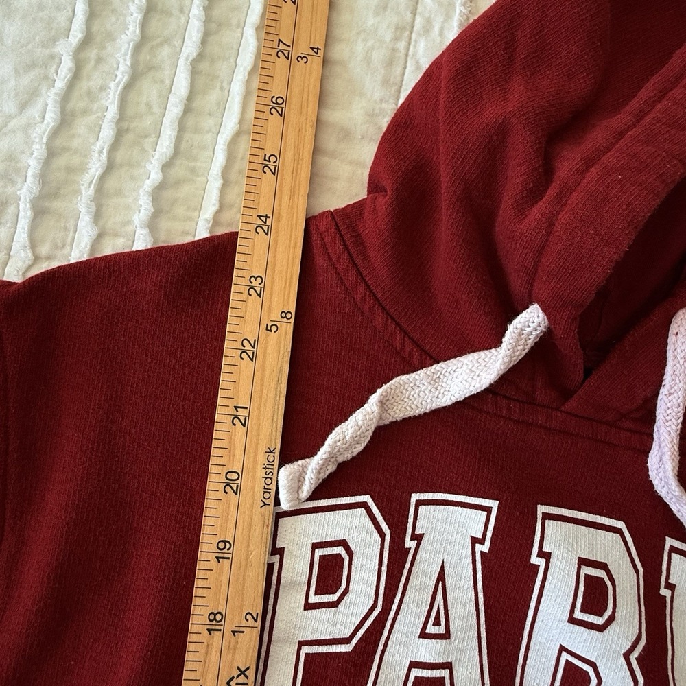VTG Paris Hoodie authentic From Paris Women S‎ Red Heavyweight Travel France - Picture 6 of 9